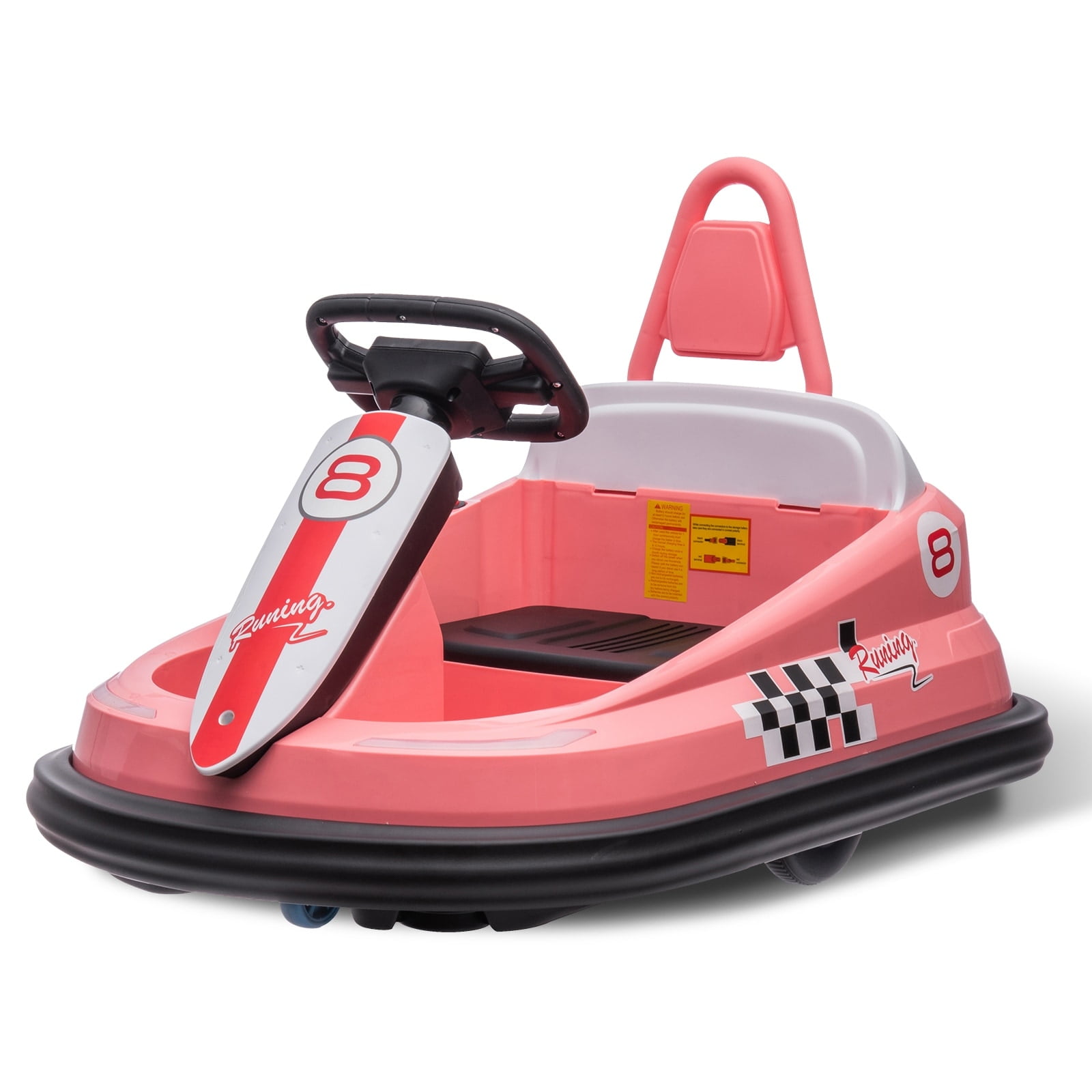 Costway 6V Electric Kids Ride-on Bumper Car with 360° Spinning Dual Motors 2 Speeds Pink