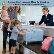 Kids Ride-on Luggage with Spinner Wheels Suitcase, Kid's Ride-On Suitcase Help Your Child Relax, Carry On Trolley Luggage with Password Lock 20 inches