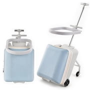 Kids Ride-on Luggage with Spinner Wheels Suitcase, Kid's Ride-On Suitcase Help Your Child Relax, Carry On Trolley Luggage blue