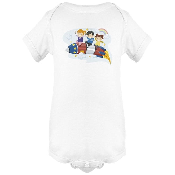 Kids Riding A Rocket Bodysuit Infant -Image by Shutterstock, 24 Months