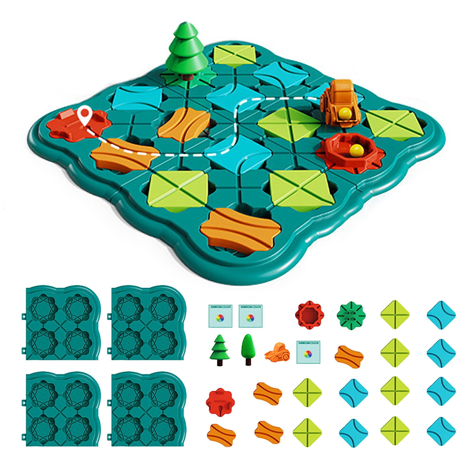 Kids Road Builder Logic Puzzle - Educational Track Maze Board Game ...
