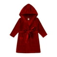 thumbnail image 1 of Kids Robe Red Robe Long Sleeve Baby Winter Essentials 4T Pajamas Girls, 1 of 8