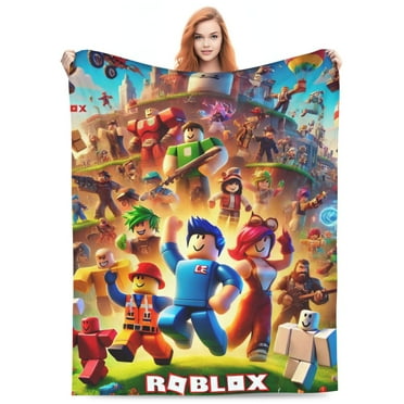 Kids Roblox Blanket Game Roblox Throw Blankets Super Soft Lightweight Bed Blanket Roblox Blanket for Boys Girls Teen