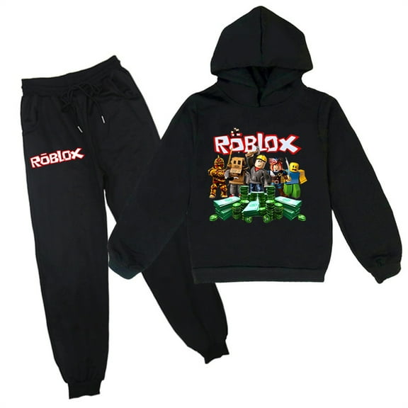 Kids Roblox Pullover Sweatshirt Hooded and Sweatpants Set-Comfy Soft Long Sleeve Hoodie 2 Piece Outfits for Boys