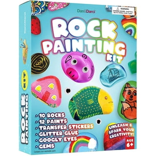 12 Halloween Rock Painting Kit, Glow in the Dark Rock Painting with 12 Paint  Tubs for Kids Unisex 