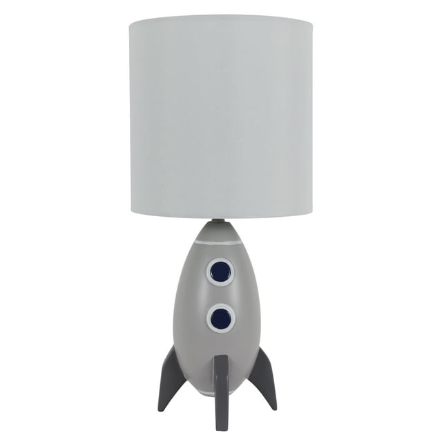 Kids Rocket Table Lamp, Gray Finish, Your Zone