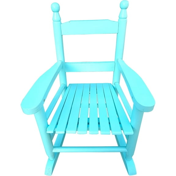 Kids Rocking Chair for Indoor Outdoor Childs Rocker Chair, Durable Wooden Rocking Lounge Chairs for Girl Boy, Features Classic Rocker Design & Hardwood Construction - Blue