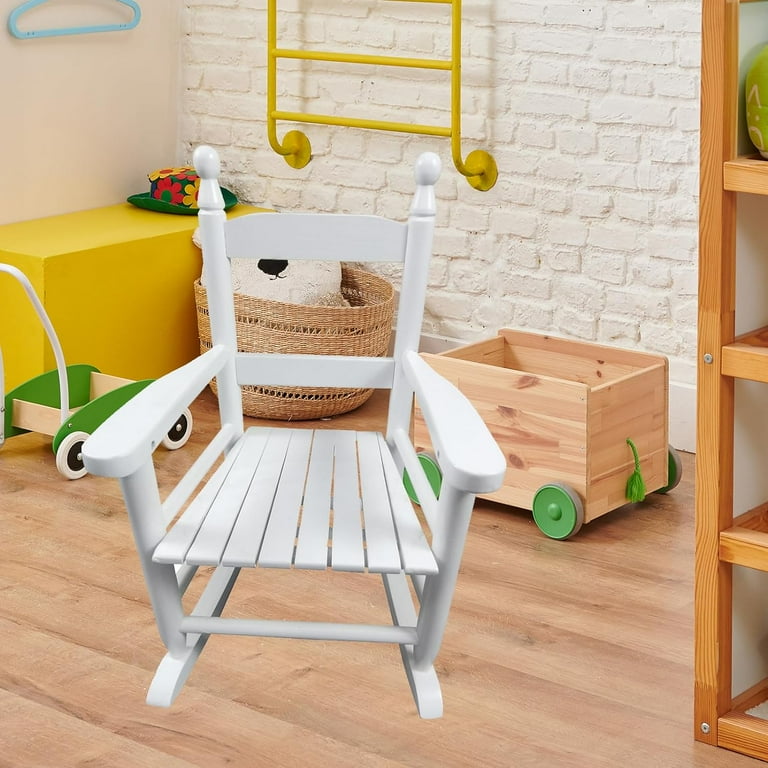 Kids Size Youth Wooden Rocking Chair for Toddlers Ages 3-7, Boys