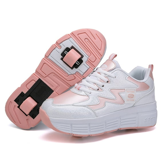 Kids Roller Shoes Sneakers with Wheels - Premium Sport Roller Skate Sneaker for Boys Girls Christmas Birthday Children Show Gift
