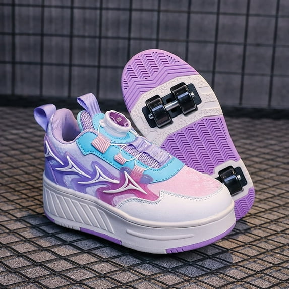 Kids Roller Shoes Sneakers with Wheels - Premium Sport Roller Skate Sneaker for Boys Girls Christmas Birthday Children Show Gift