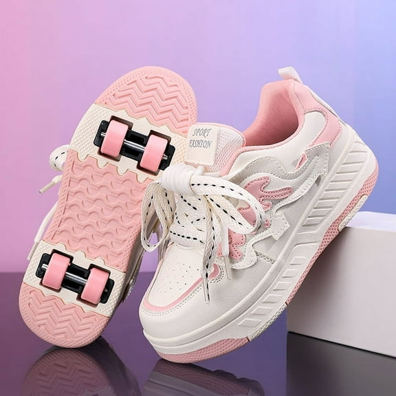 Kids Roller Shoes Sneakers with Wheels - Premium Sport Roller Skate Sneaker for Boys Girls Christmas Birthday Children Show Gift