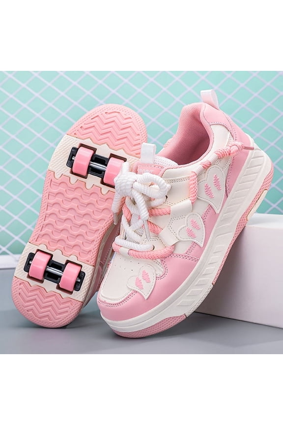 Kids Roller Shoes Sneakers with Wheels - Premium Sport Roller Skate Sneaker for Boys Girls Christmas Birthday Children Show Gift