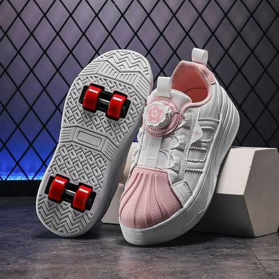 Kids Roller Shoes Sneakers with Wheels - Premium Sport Roller Skate Sneaker for Boys Girls Christmas Birthday Children Show Gift