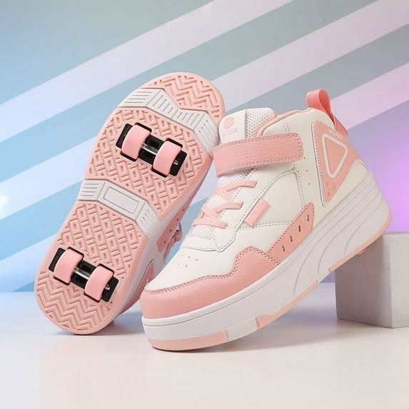 Kids Roller Shoes Sneakers with Wheels - Premium Sport Roller Skate Sneaker for Boys Girls Christmas Birthday Children Show Gift