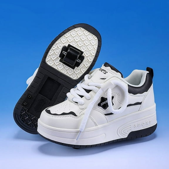 Kids Roller Shoes Sneakers with Wheels - Premium Sport Roller Skate Sneaker for Boys Girls Christmas Birthday Children Show Gift