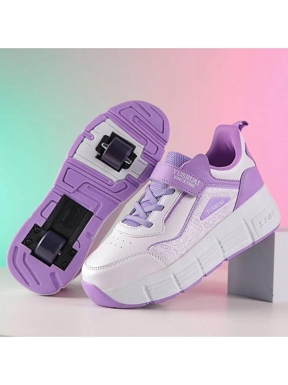 Kids Roller Shoes Sneakers with Wheels - Premium Sport Roller Skate Sneaker for Boys Girls Christmas Birthday Children Show Gift