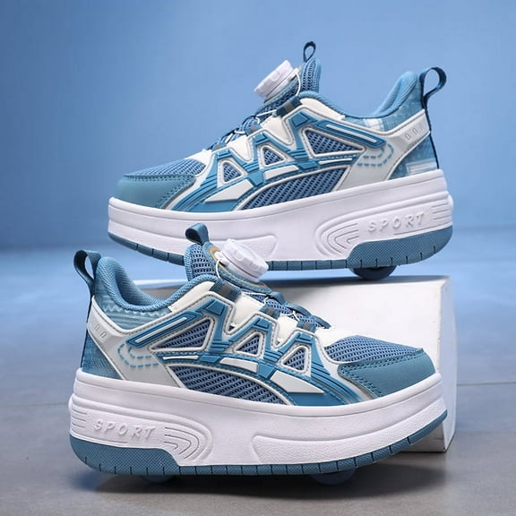 Kids Roller Shoes Sneakers with Wheels - Premium Sport Roller Skate Sneaker for Boys Girls Christmas Birthday Children Show Gift