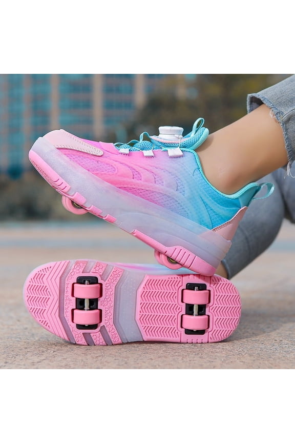 Kids Roller Shoes Sneakers with Wheels - Premium Sport Roller Skate Sneaker for Boys Girls Christmas Birthday Children Show Gift