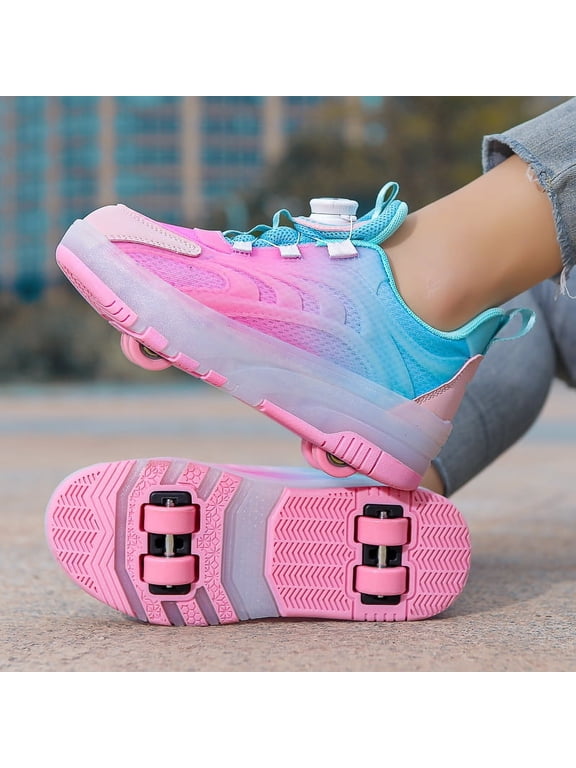 Kids Roller Shoes Sneakers with Wheels - Premium Sport Roller Skate Sneaker for Boys Girls Christmas Birthday Children Show Gift