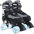 thumbnail image 1 of Kids Roller Skates for Boys, Black Adjustable Rollerskates with Light up Wheels for Big Kids, Birthday Gift for Beginner Outdoor Sports, 1 of 7