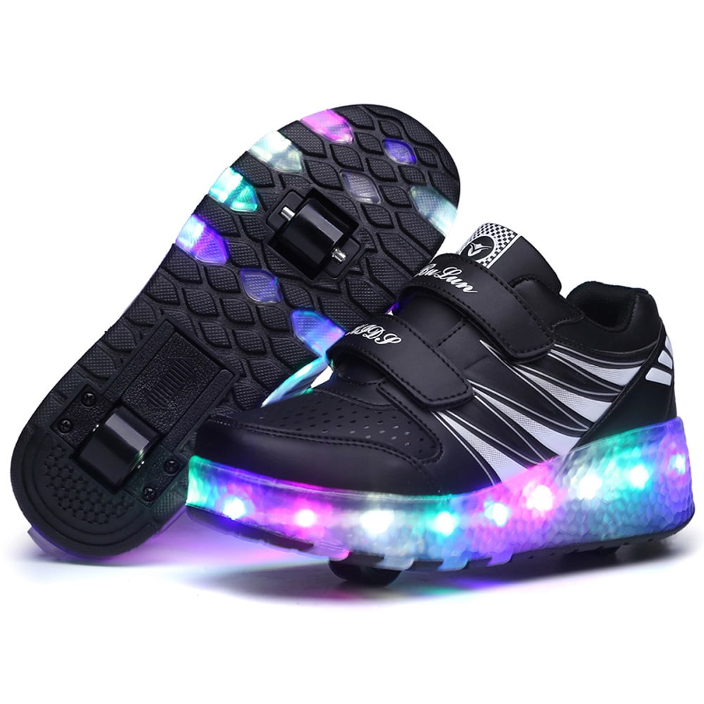 Kids Roller Skates Light up Shoes with Double Wheel Shoes LED USB