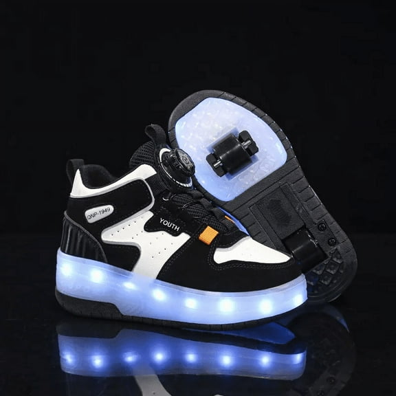 Kids Roller Skates Light up Shoes with Wheels Shoes LED USB Charging Roller Sneakers for Girls Boys Birthday Christmas Gift
