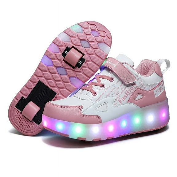 Kids Roller Skates Light up Shoes with Wheels Shoes LED USB Charging Roller Sneakers for Girls Boys Birthday Christmas Gift