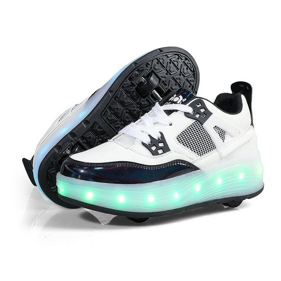 Kids Roller Skates Light up Shoes with Wheels Shoes LED USB Charging Roller Sneakers for Girls Boys Birthday Christmas Gift