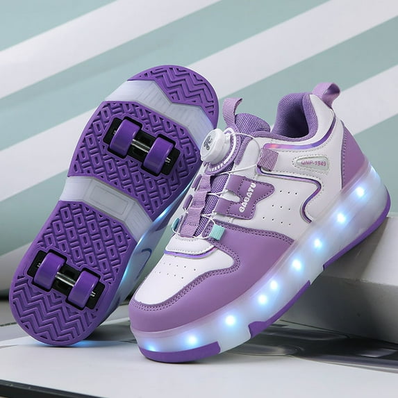 Kids Roller Skates Light up Shoes with Wheels Shoes LED USB Charging Roller Sneakers for Girls Boys Birthday Christmas Gift 