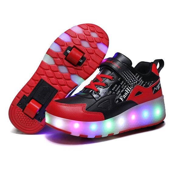 Kids Roller Skates Light up Shoes with Wheels Shoes LED USB Charging Roller Sneakers for Girls Boys Birthday Christmas Gift