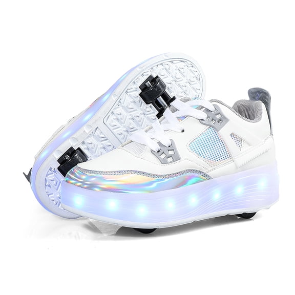 Kids Roller Skates Light up Shoes with Wheels Shoes LED USB Charging Roller Sneakers for Girls Boys Birthday Christmas Gift