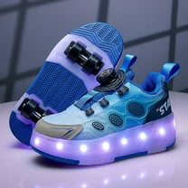  Kids Roller Skates Light up Shoes with Wheels Shoes LED USB Charging Roller Sneakers for Girls Boys Birthday Christmas Gift