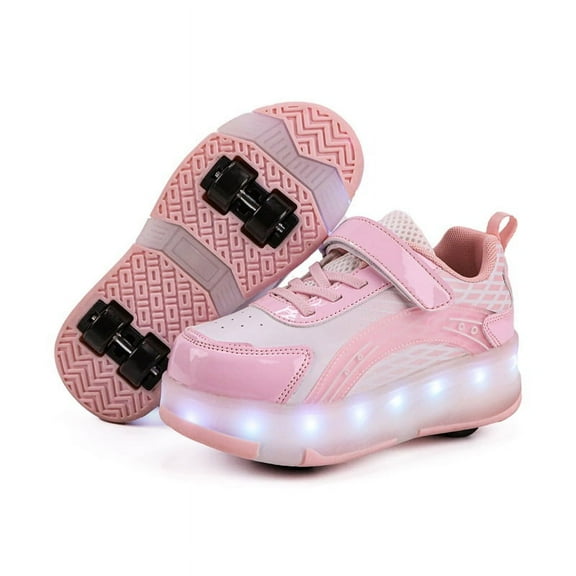 Kids Roller Skates Light up Shoes with Wheels Shoes LED USB Charging Roller Sneakers for Girls Boys Birthday Christmas Gift