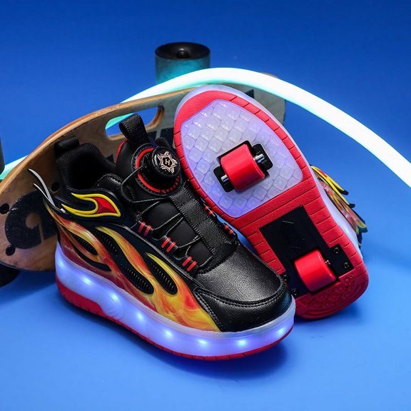 Kids Roller Skates Light up Shoes with Wheels Shoes LED USB Charging Roller Sneakers for Girls Boys Birthday Christmas Gift
