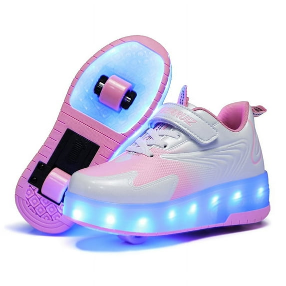 Kids Roller Skates Light up Shoes with Wheels Shoes LED USB Charging Roller Sneakers for Girls Boys Birthday Christmas Gift