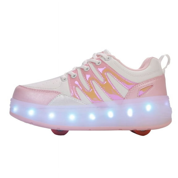 Kids Roller Skates Light up Shoes with Wheels Shoes LED USB Charging Roller Sneakers for Girls Boys Birthday Christmas Gift
