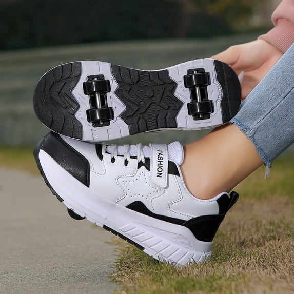 Kids Roller Skates Sneakers - 4-Wheels Retractable Shoes for Outdoor Sports