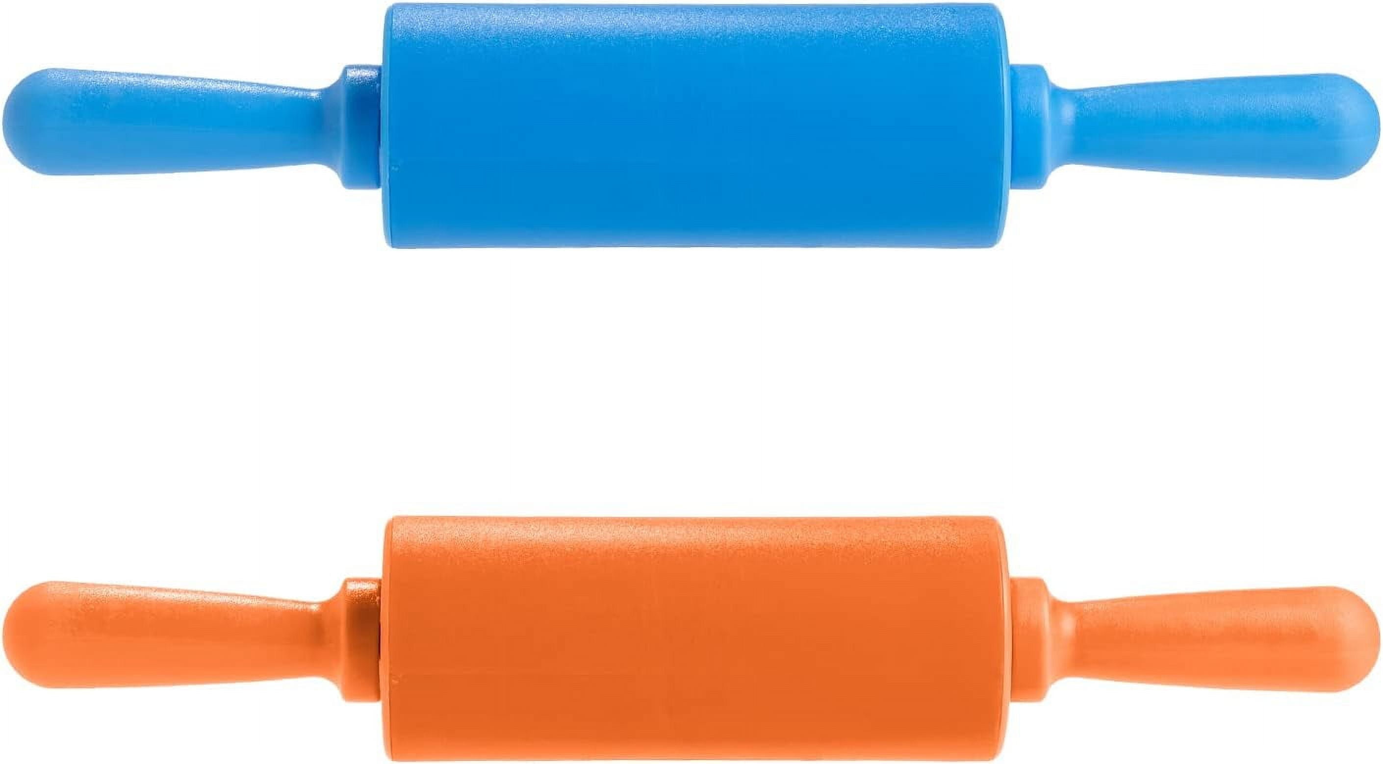 Kids Rolling Pins for Baking Playdough 2 Pack NonStick Silicone Small