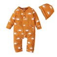 thumbnail image 1 of Kids Rompers Spring Autumn Natural Pattern Print Long Sleeve Long Climbing Suit Girls' Jumpsuit Yellow 12 Months-18 Months, 1 of 7