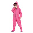 thumbnail image 1 of Kids Rompers Youth Hooded Zipper Up Water Proof Hunting Fishing Chest Waders With Rain Boots Pink 4 Years-5 Years, 1 of 7