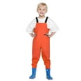 thumbnail image 1 of Kids Rompers Youth Water Proof Hunting Fishing Chest Waders With Rain Boots Orange 5 Years-6 Years, 1 of 5