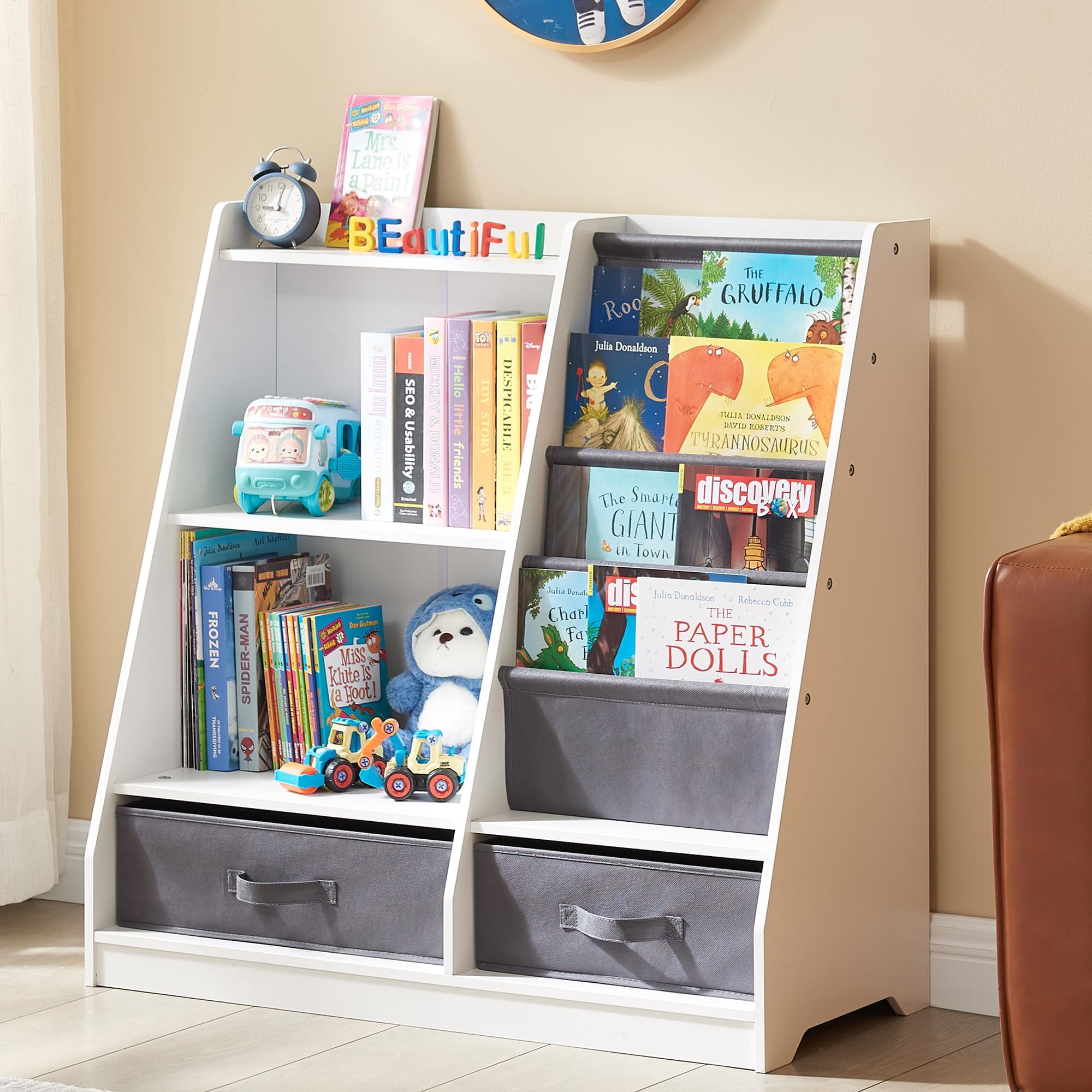 Curated visual reference: Kids Room Bookshelf With Storage Drawers And Sling Pockets 4 Photo Inspiration
