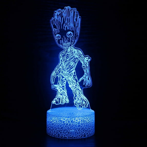 Kids Room Decor Night Light Groot Lamp Smart Touch 7 Colors Changing Dimmable Lamp for Bedroom Boys Girls Birthday Christmas Gifts