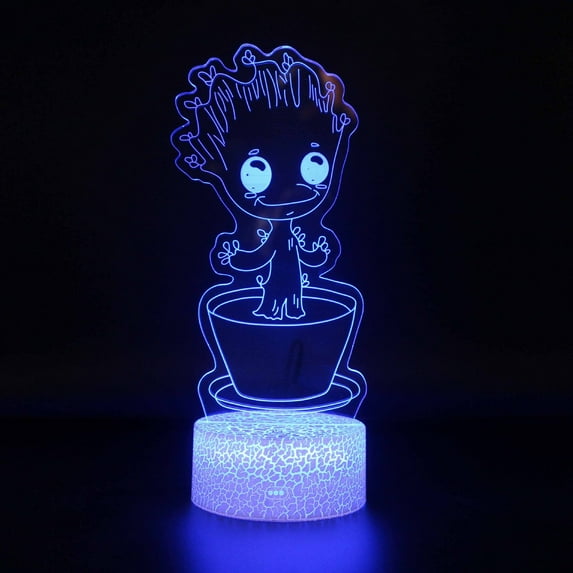 Kids Room Decor Night Light Groot Lamp Smart Touch 7 Colors Changing Dimmable Lamp for Bedroom Boys Girls Birthday Christmas Gifts