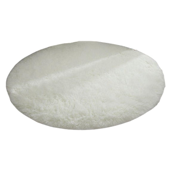 Kids Room Rug Girls Room Carpet Super Soft Luxury Round Fluffy Area Rug Anti-slip Bottom Comfortable Plush 120cm Solid Color Bedroom Nursery Area