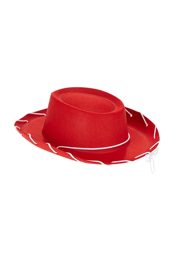 Kids Cowboy Hat with Rope, Western Large Party Hat, Non-Woven Fabric Wide Brim for Costume Play