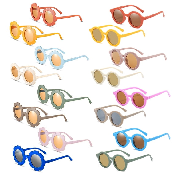 Kids' Round - Frame Sunglasses Set (3 - 10Y): 8 Colors, UV - Protective & Lightweight