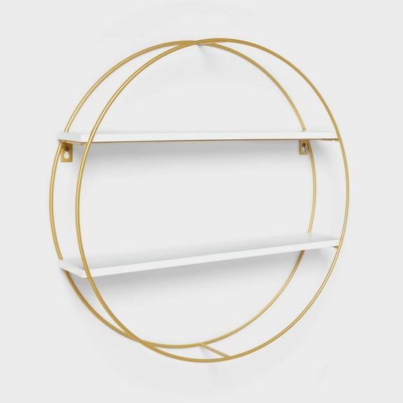 Kids' Round Shelf with Gold Wire