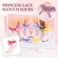 thumbnail image 1 of Kids Ruffle Socks for Girls Plaid Bow Lace Frilly Dress Sock Soft Cotton Turn Cuff Cute Princess Toddler Socks Party Gift*1pc, 1 of 5