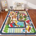 thumbnail image 1 of Kids Rug Car Rug for Toy Cars,Farm Life Road Traffic for Playroom Kid Car Road Rug Village Map Play Mat Non-Slip Washable Play Rug for Toddler Boy Family Tummy Time Playtime, 1 of 9